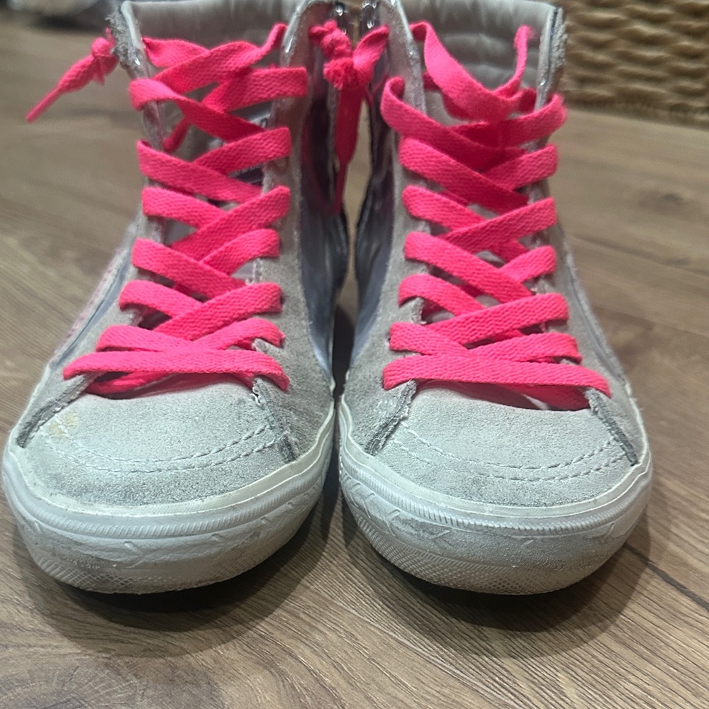 Golden Goose limited SLIDE Gray and Pink High-Top Sneakers 50/280 - Picture 5 of 14